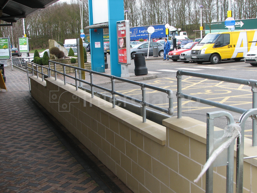 tube clamp balustrade constructed at a service station